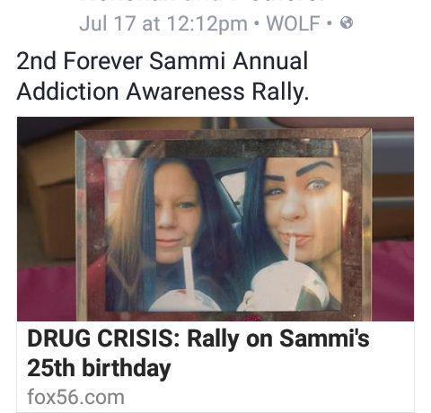 henehan_stacy's tweet photo. DRUG CRISIS: Rally on Sammi's 25th birthday https://t.co/ukJNdgr6Ij https://t.co/1aXU2doFWj