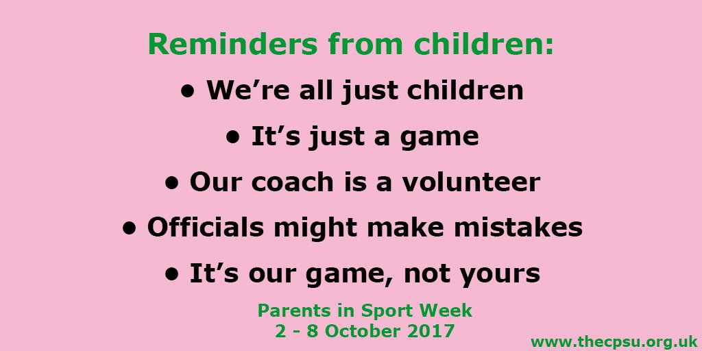 Take a look at our advice on poor parental behaviour on our website: thecpsu.org.uk/help-advice/to… #sportsparents