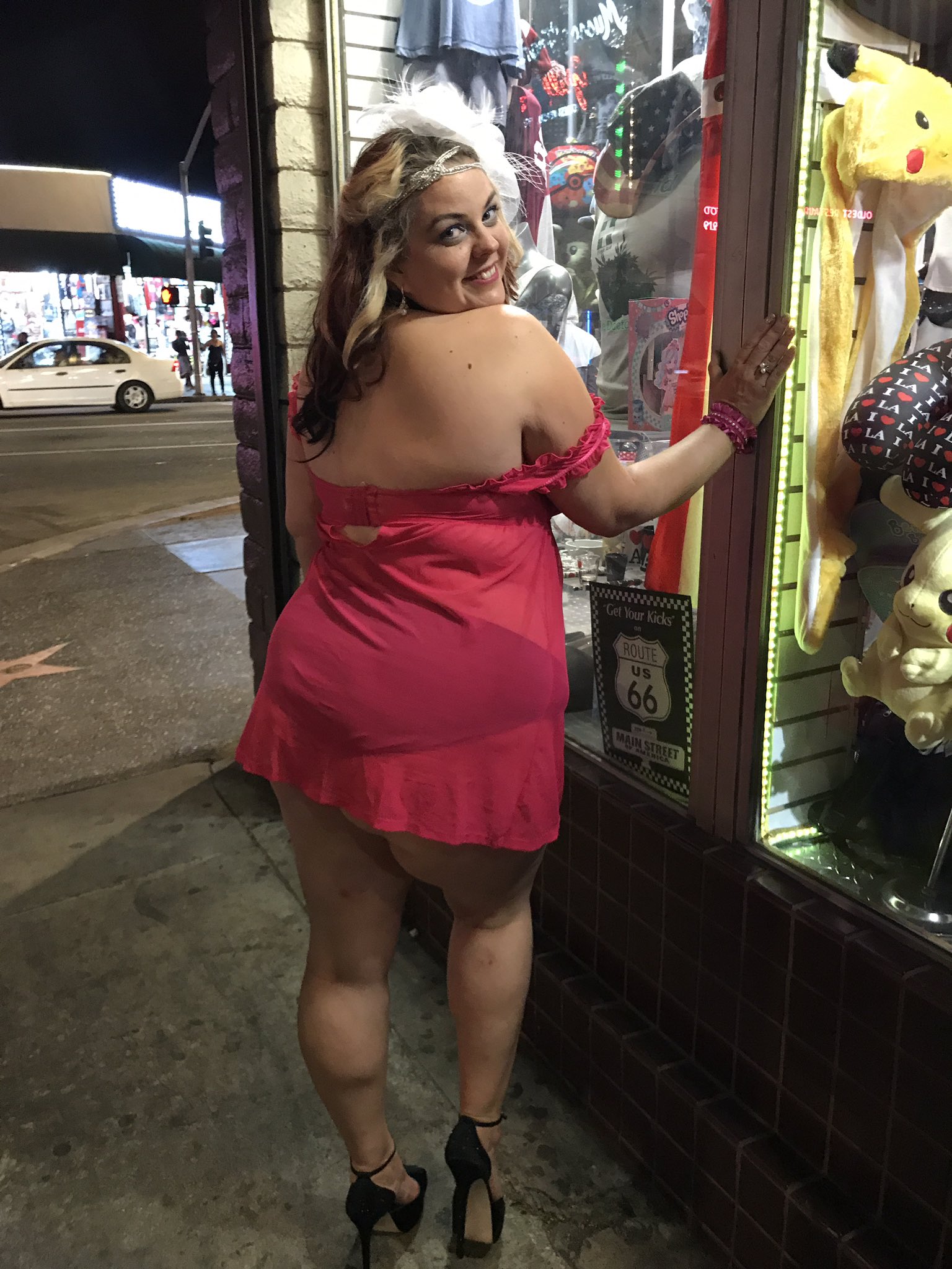 Devilyn Redd on X: Went to a lingerie night in Hollywood but felt kinda  like a streetwalker in my stilettos waiting in line!  t.coxVRy46DYS9  X
