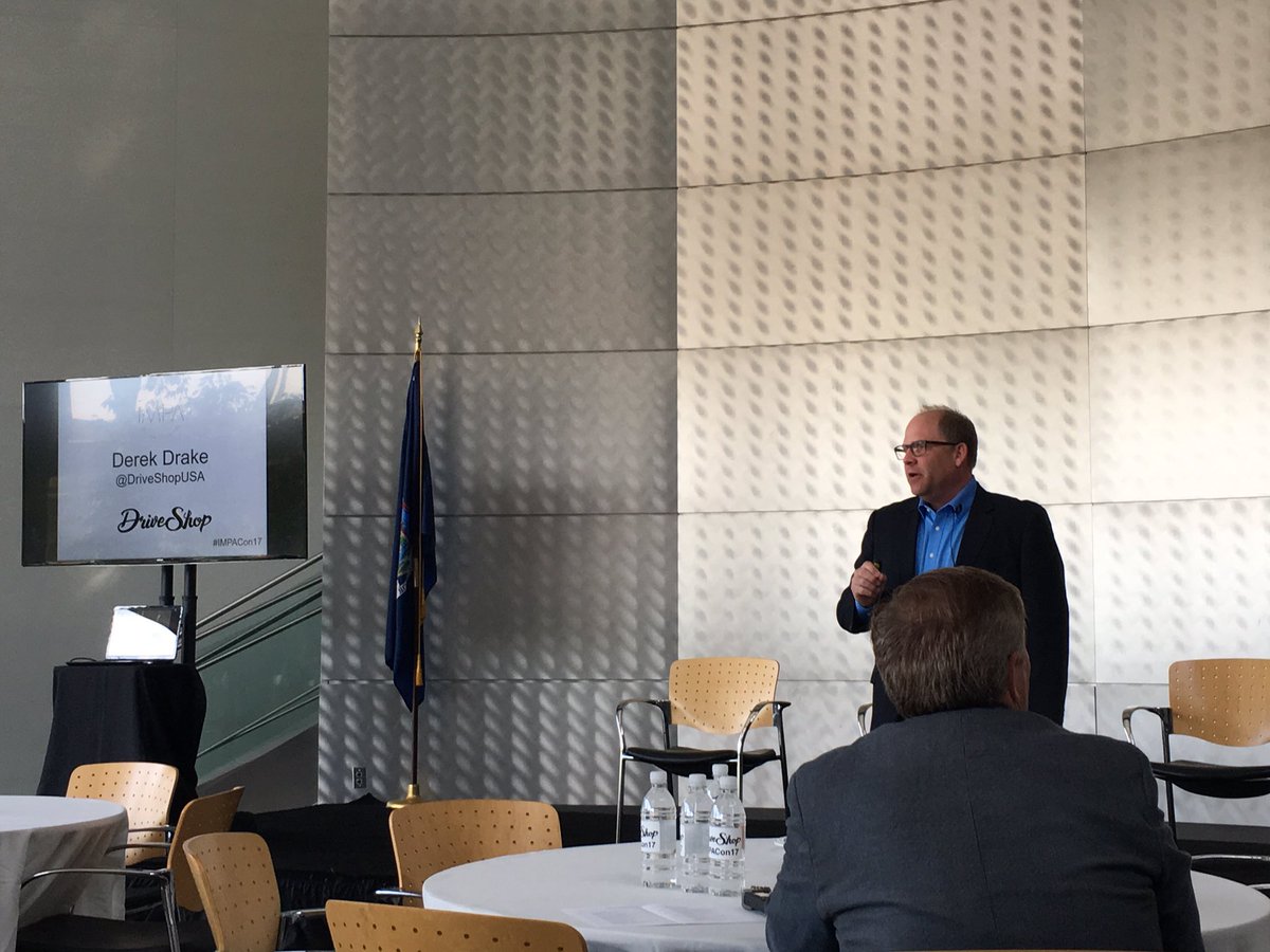 car_ed_connect's tweet image. Next up at #IMPACon17 - CEO of @DriveShopUSA Derek Drake. "Decisions about which car to buy are...made in the living room, not the showroom"