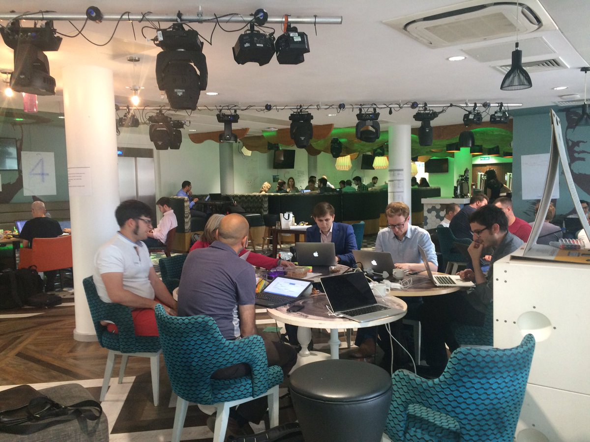 ZogBit's tweet photo. #wbahackathon in full flow - working hard on great ideas, great #Analytics https://t.co/eEHeCQRFFb