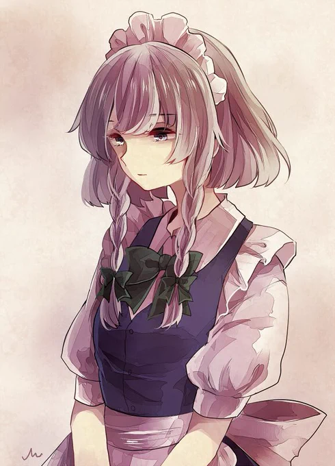 タイムオーバー咲夜さんどうも可愛く描けなかった 
