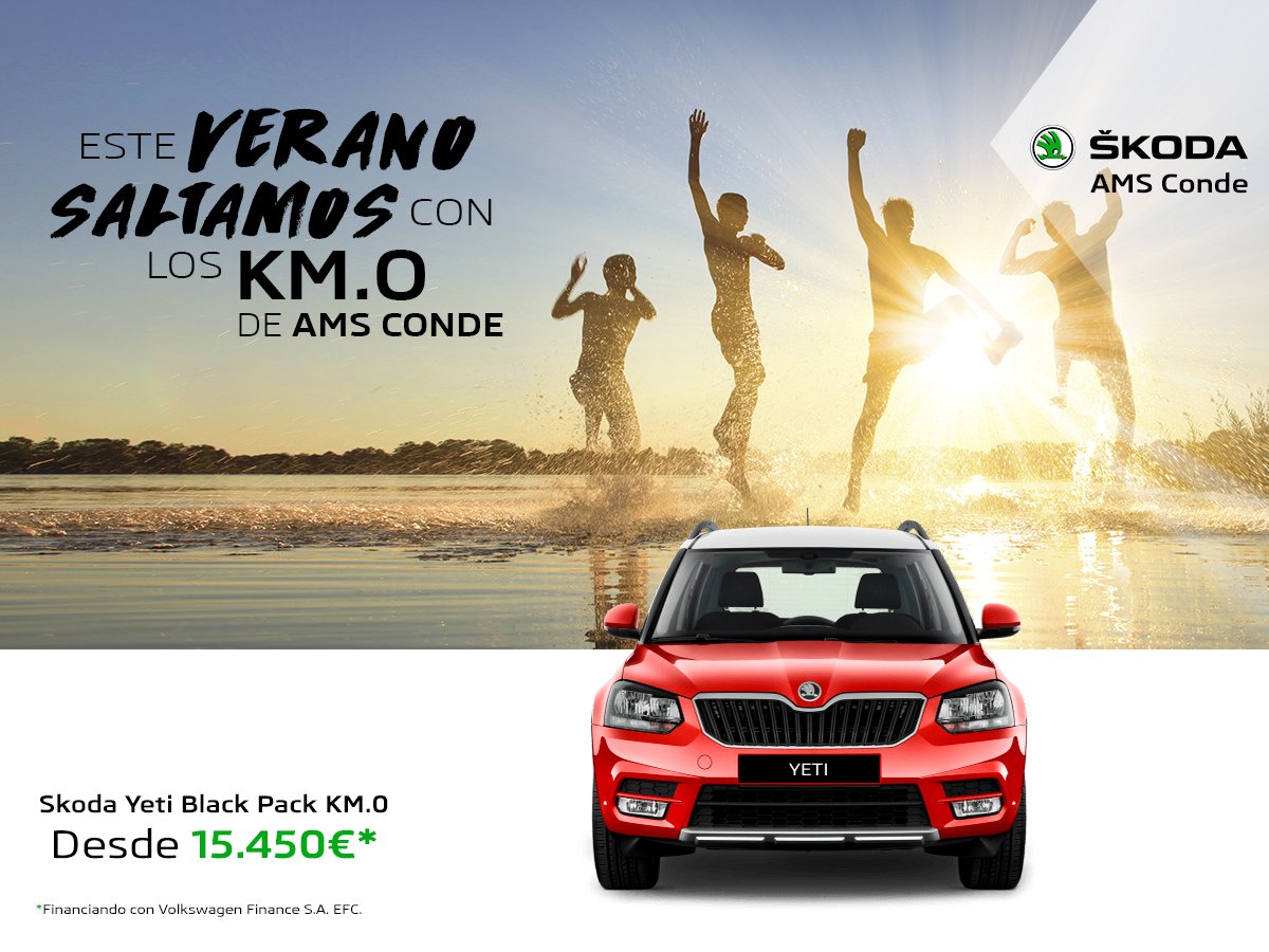 amsconde's tweet photo. ¿Has visto este #SkodaYeti KM0? Ven a #AMSConde y llévatelo por un precio que te hará saltar de alegría. https://t.co/ONe0QQ8oeZ https://t.co/kpe36bmZln