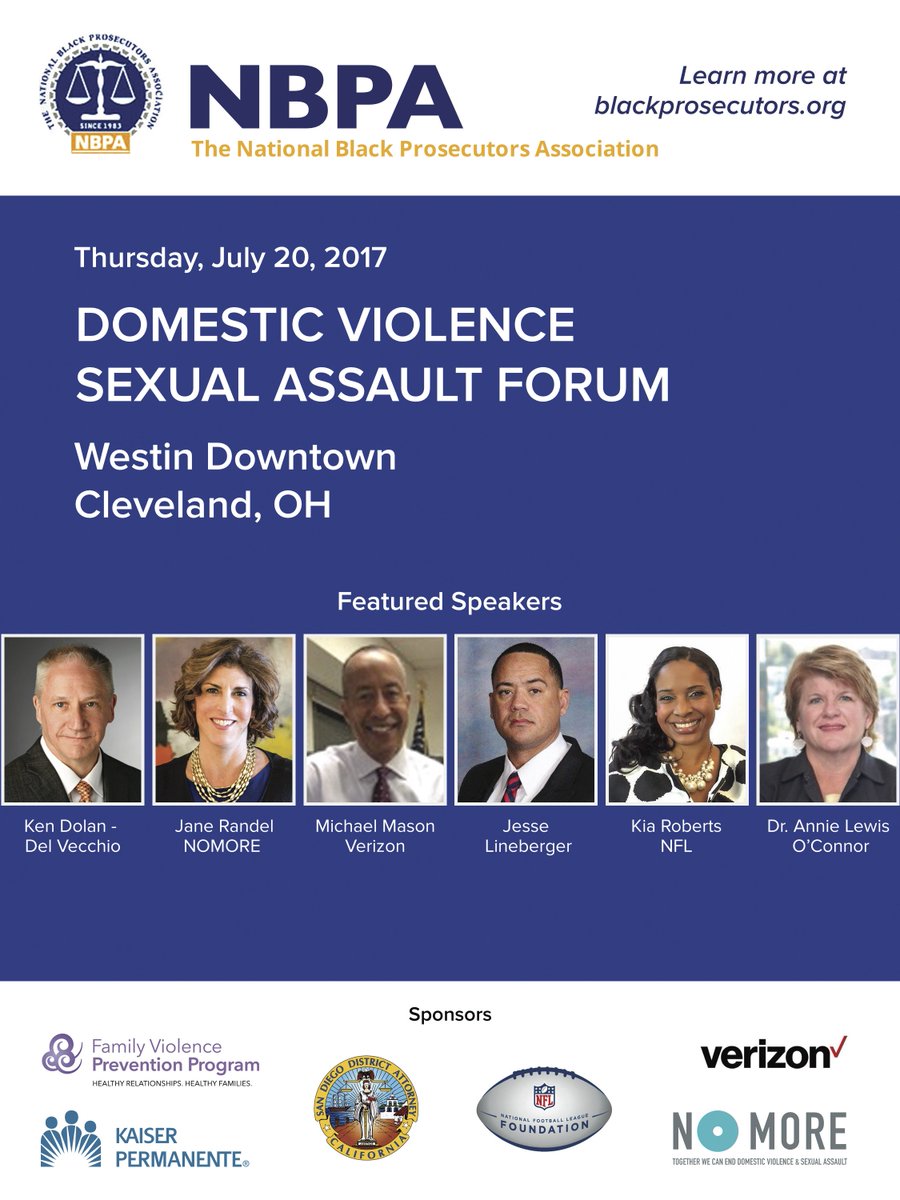 BlkProsecutors's tweet photo. Thursday's #domesticviolence Sexual Assault Forum has a dynamic schedule. Register today for just $75. https://t.co/Z6udlz5ncs. https://t.co/Pi1v8qAfjs