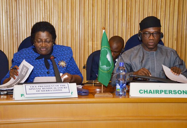 Hon. Justice Elizabeth Ibanda Nahamya (Rtd.)Vise Pres. of the #RSCSL briefs #AUPSC -the Court provided successful model in Inter'l Justice