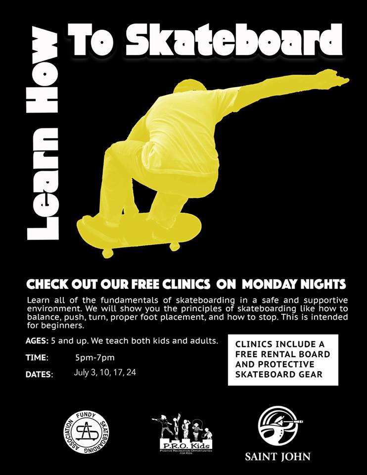 City of Saint John (@cityofsaintjohn) on Twitter photo <a href="/j_selig/">Jonathan Selig</a> Fundy Skateboard Association in partnership with the City's <a href="/PROKidsSJ/">P.R.O. Kids</a> is running the program-free of charge for all ages & open to drop ins <a href="/j_selig/">Jonathan Selig</a> Fundy Skateboard Association in partnership with the City's <a href="/PROKidsSJ/">P.R.O. Kids</a> is running the program-free of charge for all ages & open to drop ins