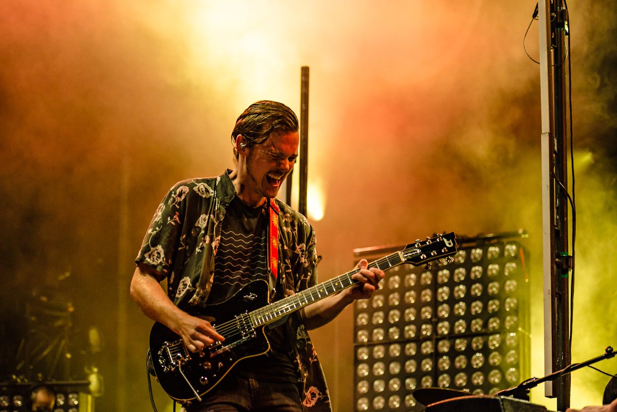 Our friend Devon Portielje of <a href="/halfmoonrun/">Half Moon Run</a> live on stage with his black Caribou.
Photo by Jaime Antonio Luna #Duesenberg #live #stage #music