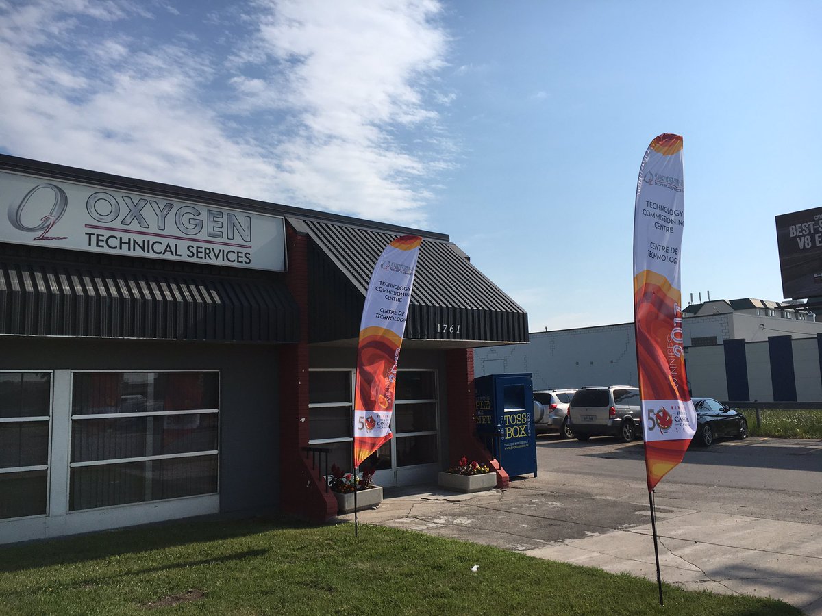 BrianOleksiuk's tweet photo. The flags are up, as the Technology Commissiong Centre @OxygenTechnical is putting the final touches on tech for the @2017CanadaGames https://t.co/QVCSqGwwNz