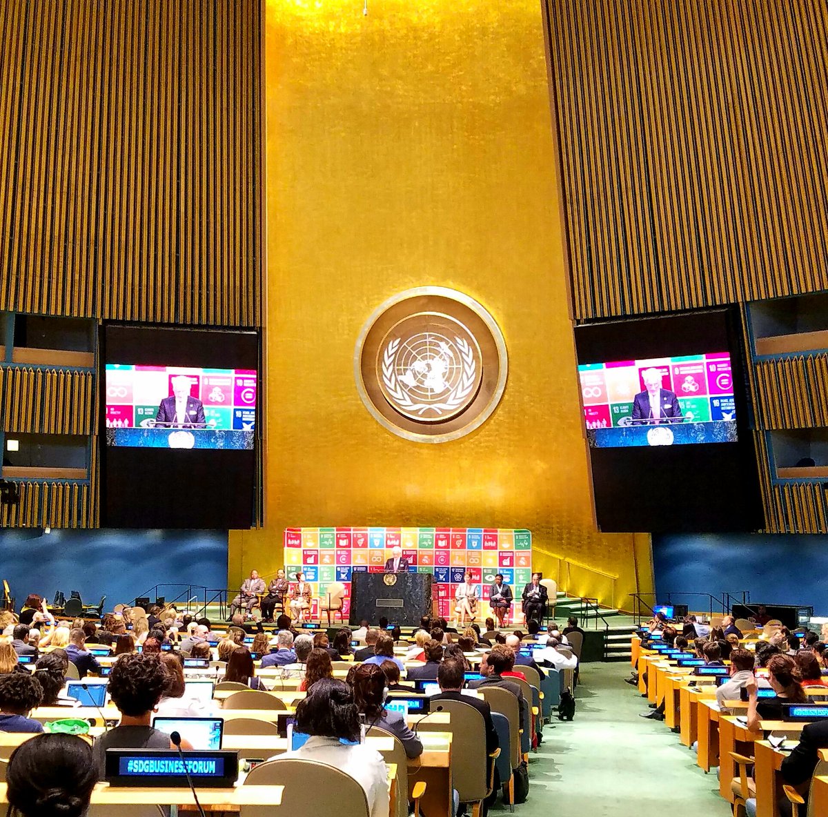 Achieving the SDGs would open up a compelling $12 trillion in market opportunities for business growth! <a href="/ICCWBO/">International Chamber of Commerce</a> #SDGBusinessForum #HLPF2017