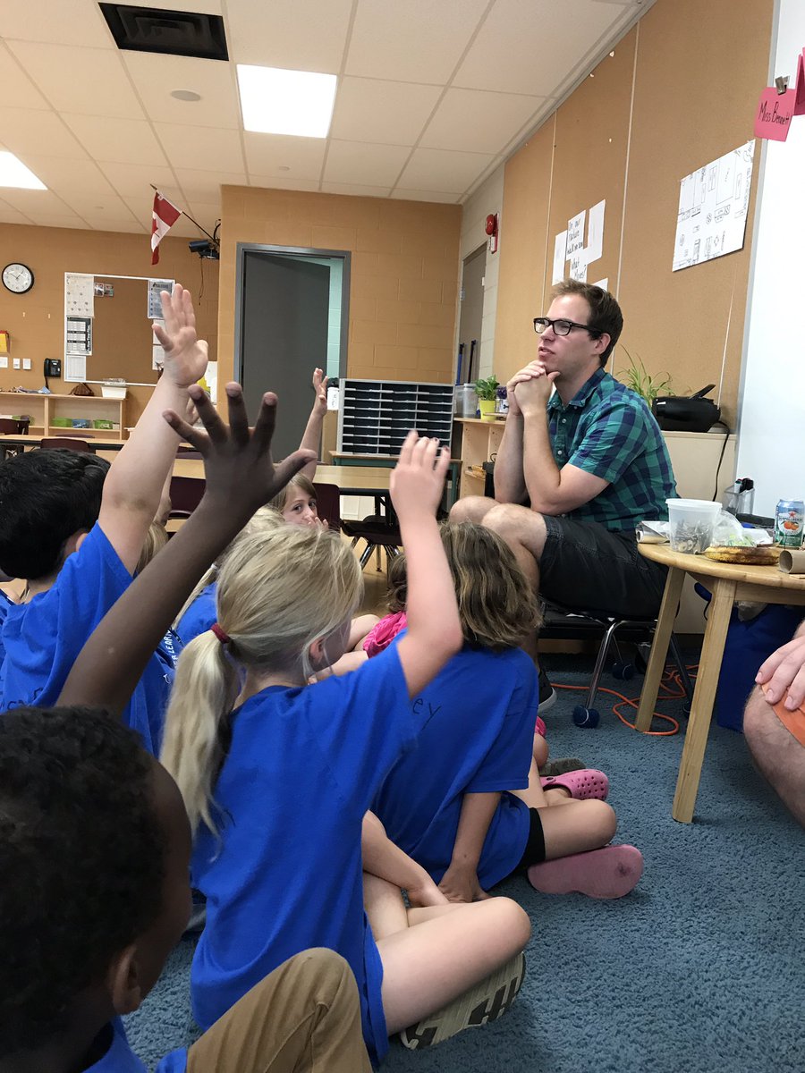 MissBennettJFC's tweet photo. Thanks to the #scienceguys for teaching us about electricity today. We learned so much! #summerlearning2017 @wrdsb https://t.co/a0Ydgzrhmo