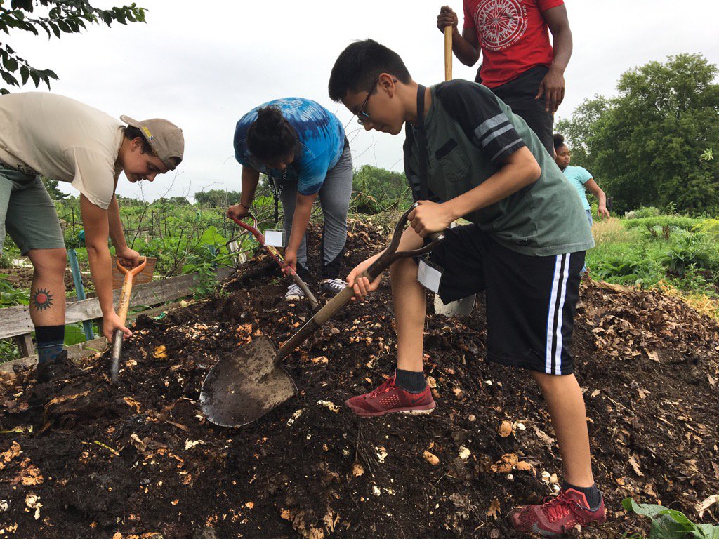 wiscodoug's tweet photo. Leonel Bahena-Reyes, 13, learns urban ag at Eagle Heights Gardens as part of PEOPLE pre-college program. #uwsummer https://t.co/BPnsWlybnb