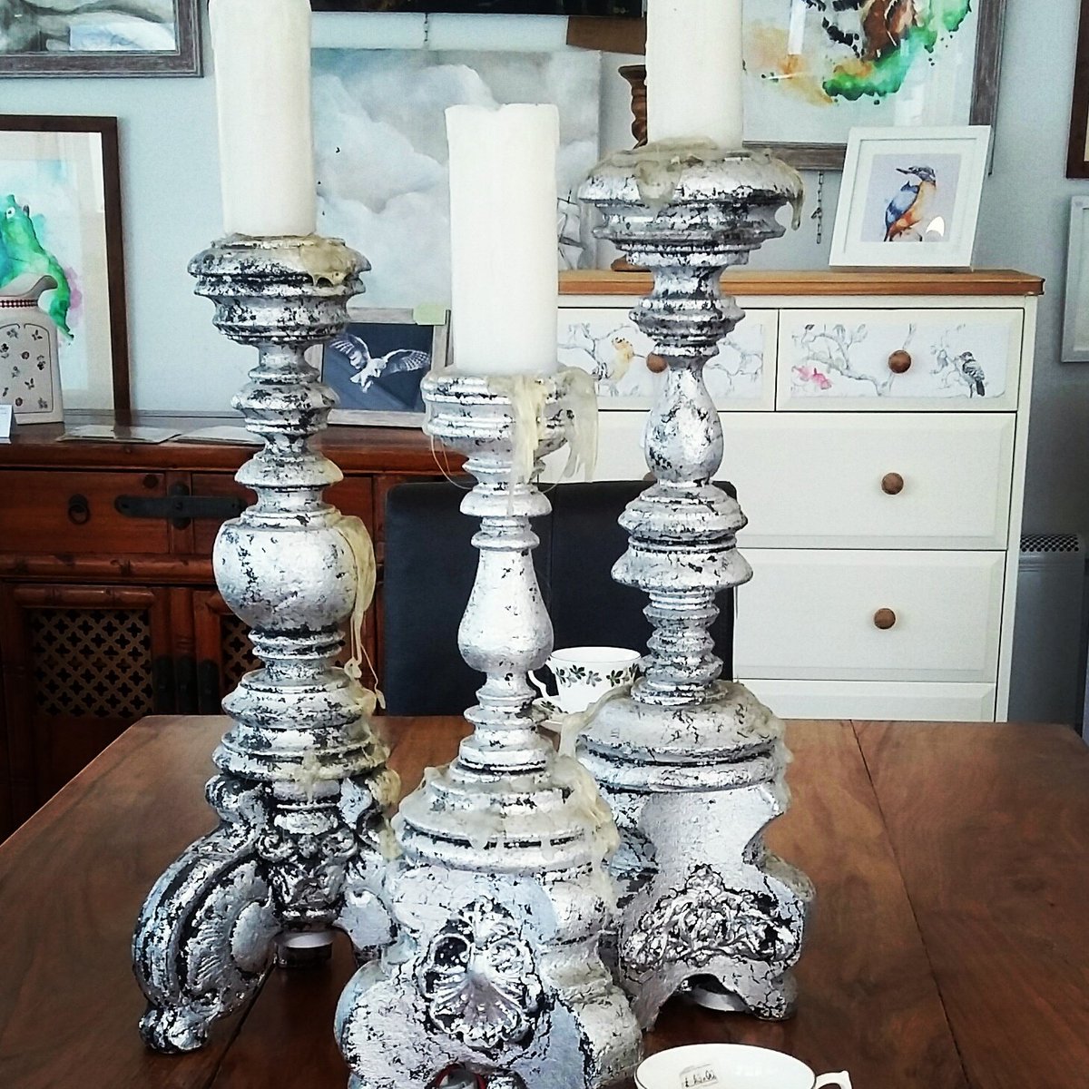 ExquVintage's tweet photo. Awesome Candlesticks that were props for RSC  Beauty &amp; The Beast production So lucky to have found these £27 for all 3 #BeautyAndTheBeast https://t.co/xngAceSZgO