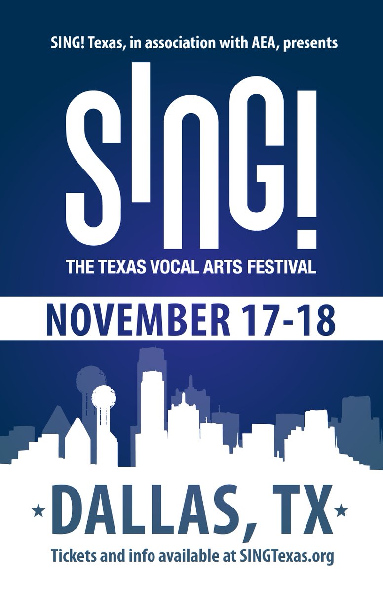 SING! The Texas Vocal Arts Festival, coming to Dallas, November 17–18, in association with <a href="/ACappellaEdu/">A Cappella Education</a>; Tickets at singtexas.org