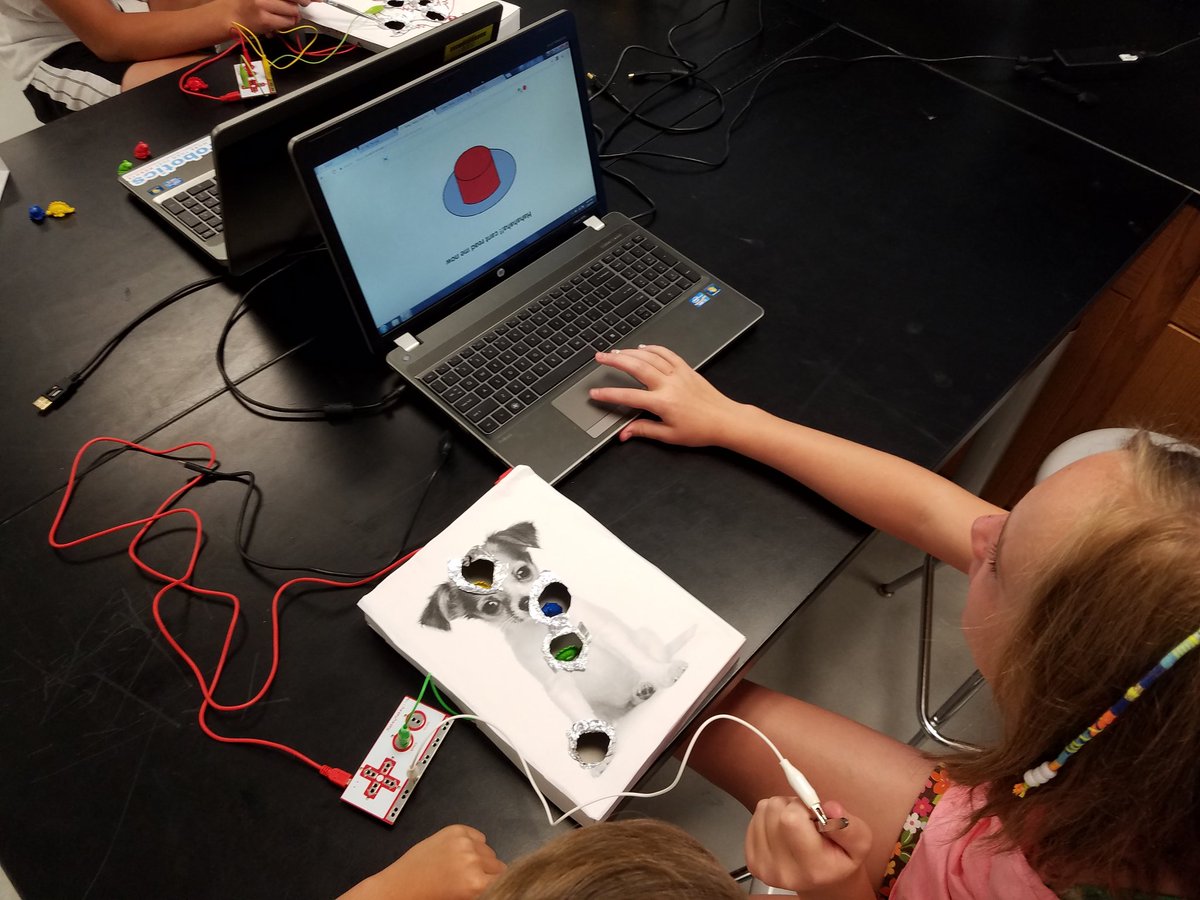 dotsciguy's tweet photo. #InventionLab back at it w/ @makeymakey and custom games of "Operation". #SummerCool #SummerTech https://t.co/VvTE0lzV7W