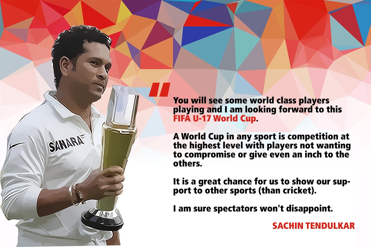 IndianFootball's tweet image. This is what Bharat Ratna awardee Sachin Tendulkar had to say about the upcoming #FIFAU17WC that we will host! 
#FootballTakesOver