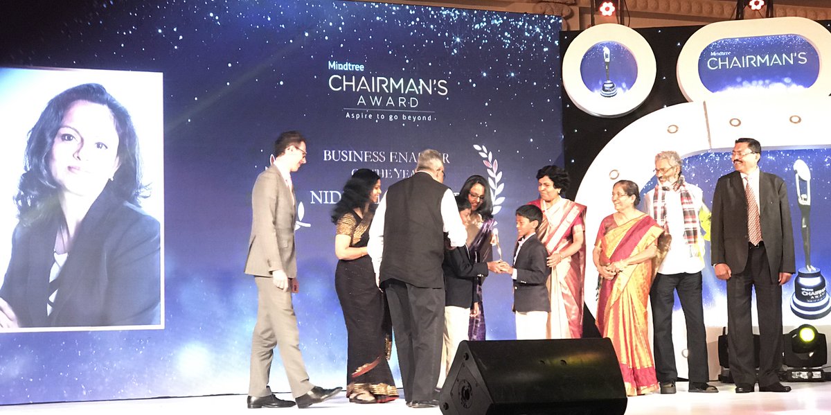 Mindtree_Ltd's tweet photo. Congratulations Nidhi Alexander - "Business Enabler of the Year" Award #BestofMindtree #ChairmansBest #ChairmansAward2017 https://t.co/4bxFWzOWvm