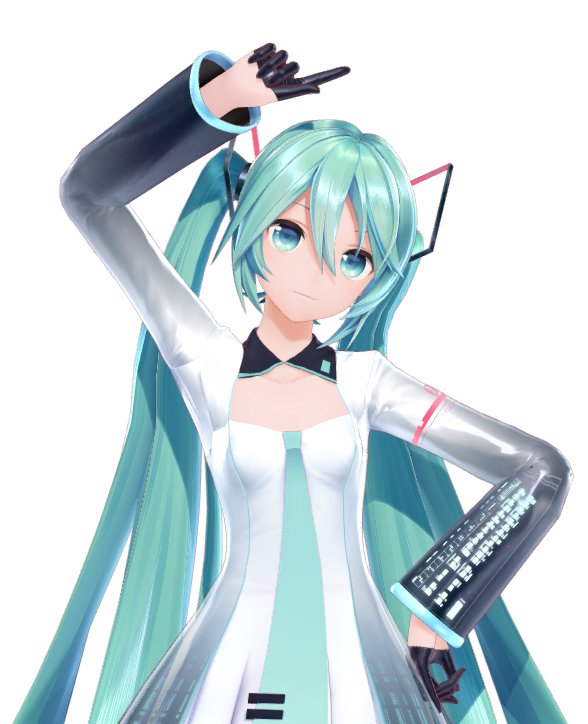 hatsune miku 1girl long hair solo gloves one eye closed twintails black gloves  illustration images