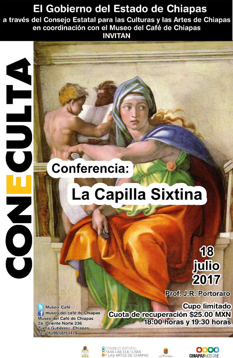 Museo_Cafe's tweet photo. Hoy los esperamos  para conecer mas acerca de la Capilla Sixtina 
2 horarios 
Cupo limitado https://t.co/p8ywnESwbv