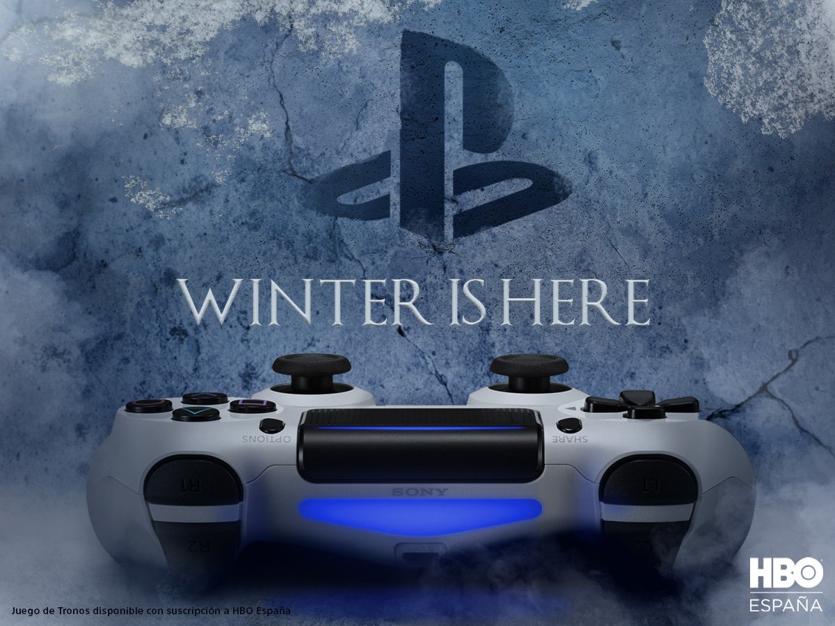 PlayStationES's tweet photo. El invierno ha llegado también a #PS4 ¡Descárgate ya la app de @HBO_ES y disfruta de #JuegoDeTronos!❄️ #WinterIsHere https://t.co/2ILkfqADCI https://t.co/PNfh8UjJx8