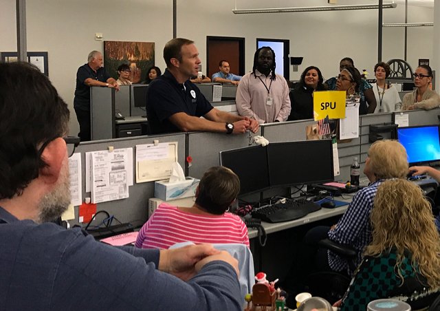 FEMA_Deanne's tweet photo. Best part of my job is meeting &amp; speaking w/ @FEMA employees about the work we do each day. Bonus? Visiting my first FEMA office! #R4 #NPSC https://t.co/6JplDD44gp