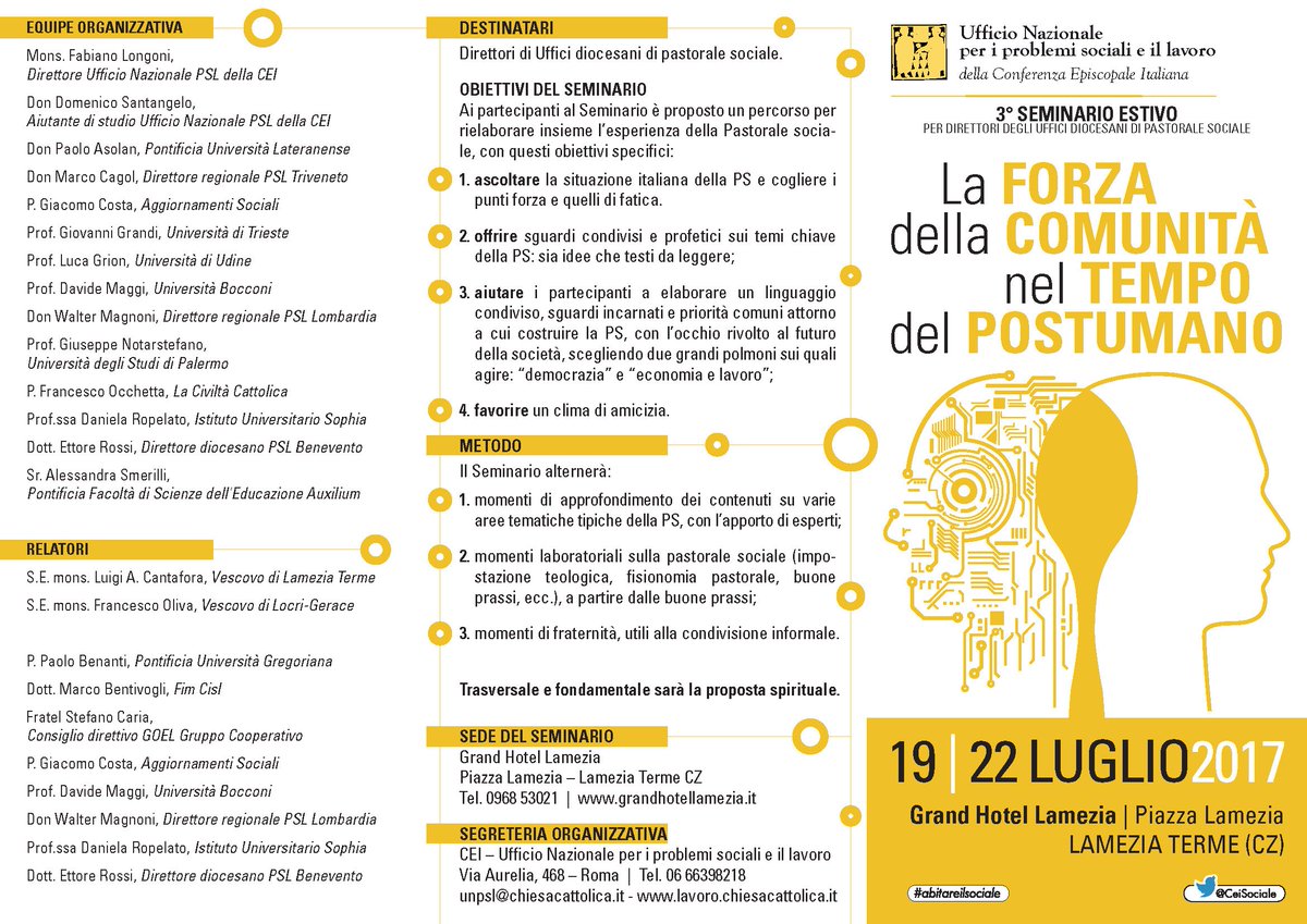 FIMCislStampa's tweet photo. #abitareilsociale #19luglio Lamezia T."La Forza della Comunità nel tempo del postumano" con @paolobenanti @BentivogliMarco don #Magnoni https://t.co/6DnqkOUFD0