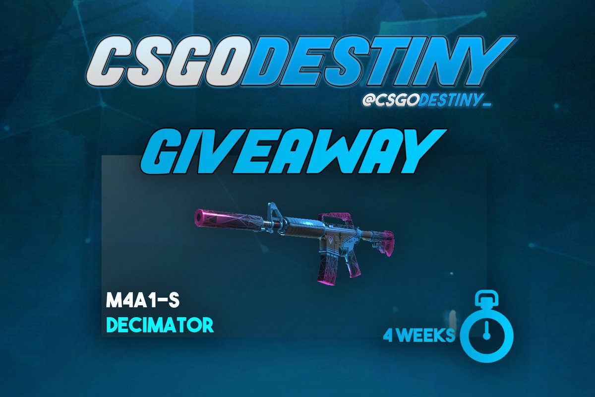 CSGODestiny_'s tweet photo. ★Crazy M4A1-S | Decimator Giveaway★

Rules:
✔Follow Me
✔RT + Like
✔Stay Active On Twitter

ENDS in 4 weeks GL!

#CSGOgiveaway https://t.co/tSfvbw8ShC