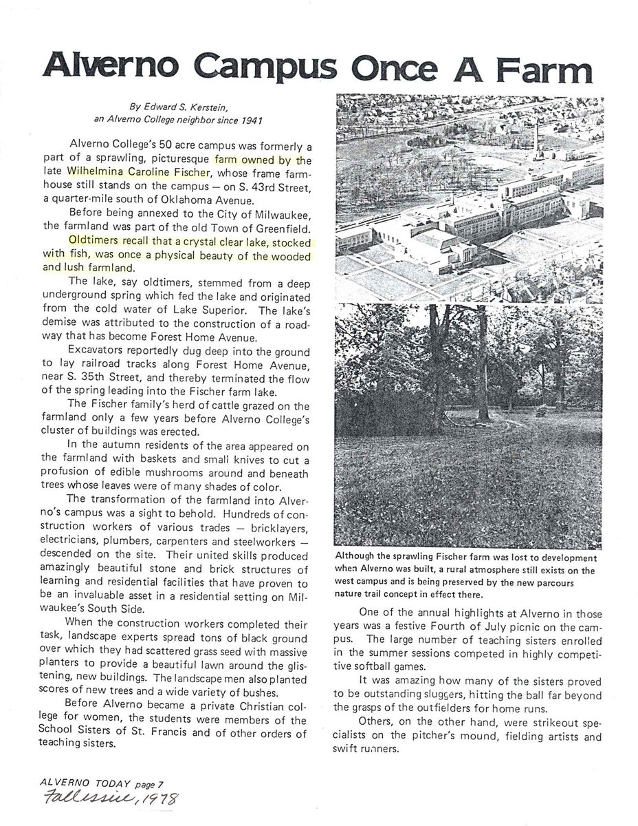 AlvernoArchives's tweet photo. 73 years ago in July 1944 Fischer Farm was purchased by the School Sisters of St. Francis to become Alverno College https://t.co/P6WLWN8L8a