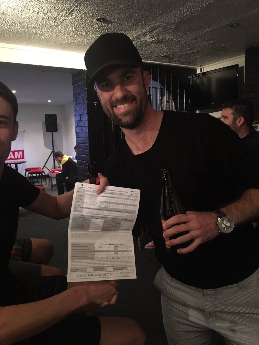 Sprowstonfc's tweet photo. Officially signed (minus a postcode π€¦π»ββοΈπ€·π»ββοΈ) we welcome shammy and his seedy cap #beardswingames #GameOfThrones https://t.co/pL71tPNgwE