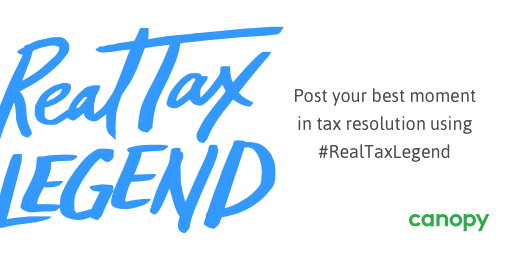 canopysuite's tweet photo. We're celebrating tax resolution pros by sharing their best stories. Post yours with #RealTaxLegend! https://t.co/WthVzyCxpk https://t.co/vq8EpZO9lS