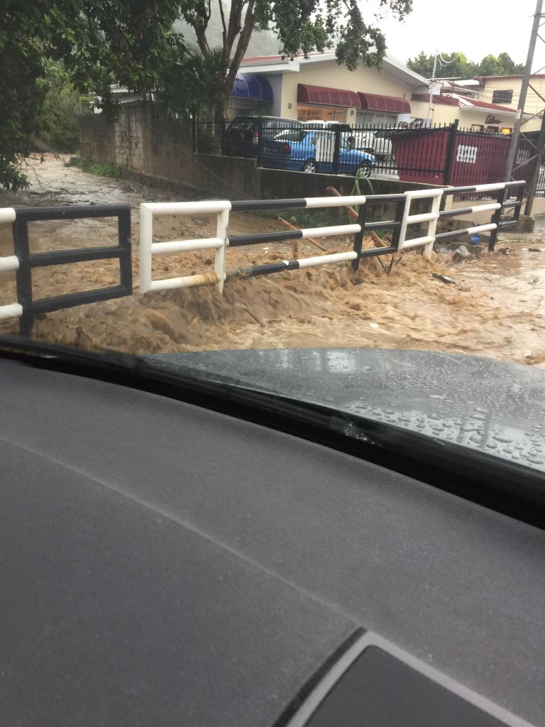 CNC3TV's tweet photo. Maraval River at the moment. The Diego Martin River is also high. A tree has fallen on the Morne Coco Road. https://t.co/6x27Ke99iZ