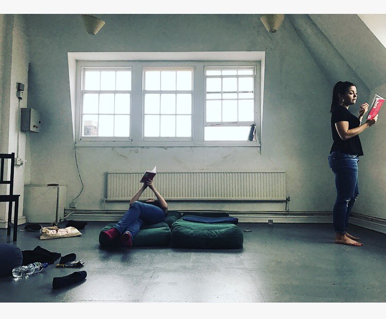 The amazing Megan Prescott (Skins, ch4) &amp; Sara Hooppell (Fathom Theatre) in rehearsal for Anna Jordan's #FREAK directed by Christa Harris.