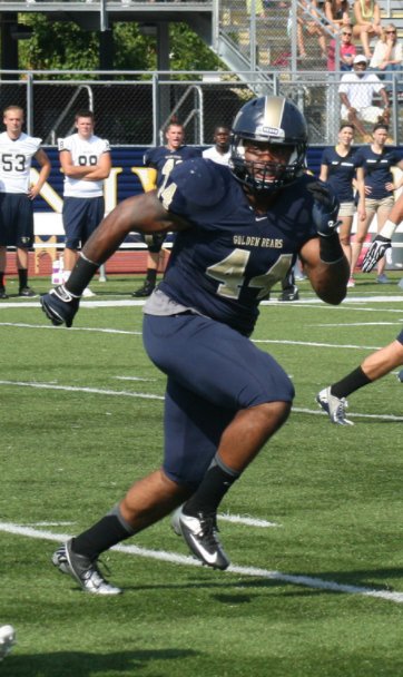 CSPBearsFB's tweet photo. 44 days until GAMEDAY! Pictured are former linebacker Chris Sesson, and Senior Tight End and 2-time captain Matt Bjork. #BuildingOnTheRock https://t.co/c0cvJ1gGWB