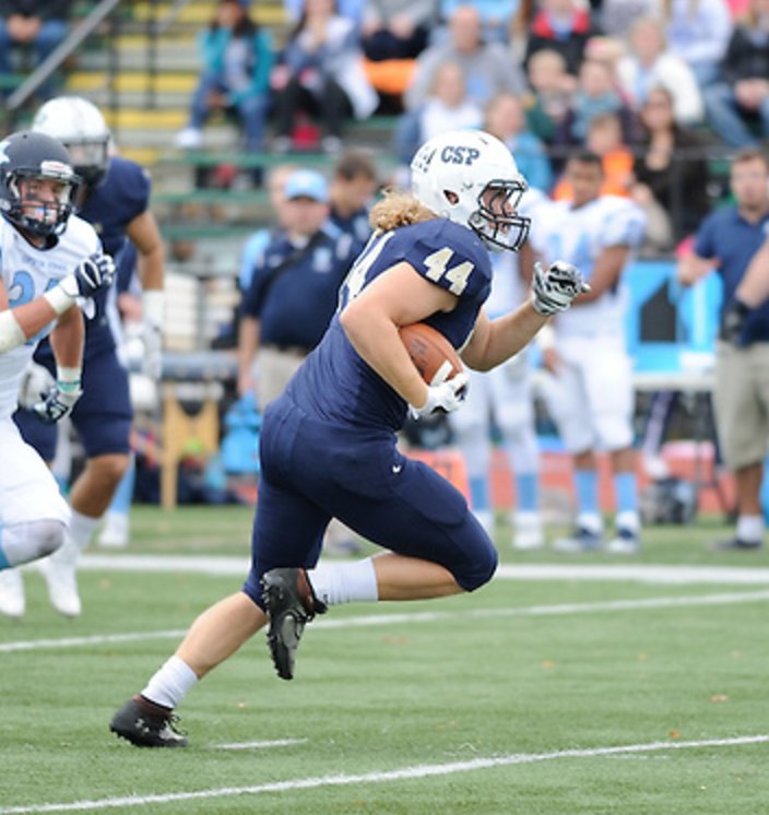CSPBearsFB's tweet photo. 44 days until GAMEDAY! Pictured are former linebacker Chris Sesson, and Senior Tight End and 2-time captain Matt Bjork. #BuildingOnTheRock https://t.co/c0cvJ1gGWB
