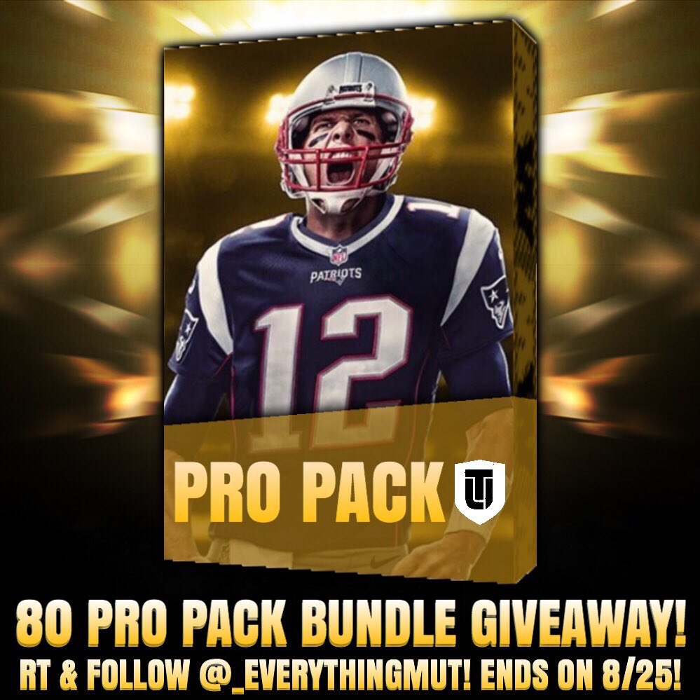 _EverythingMUT's tweet photo. 🏈80 Pro pack Bundle MUT18 GIVEAWAY🏈 Retweet and follow @_EverythingMUT to Enter! 
ends 8/25 Madden18 release day⏰ Good Luck to all Mutheads🏈 https://t.co/6DkEuwH96t