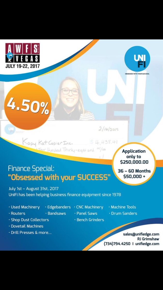 UniFiEdge's tweet image. The time is perfect to finance your equipment with @UniFiEdge #lease  #awfs2017