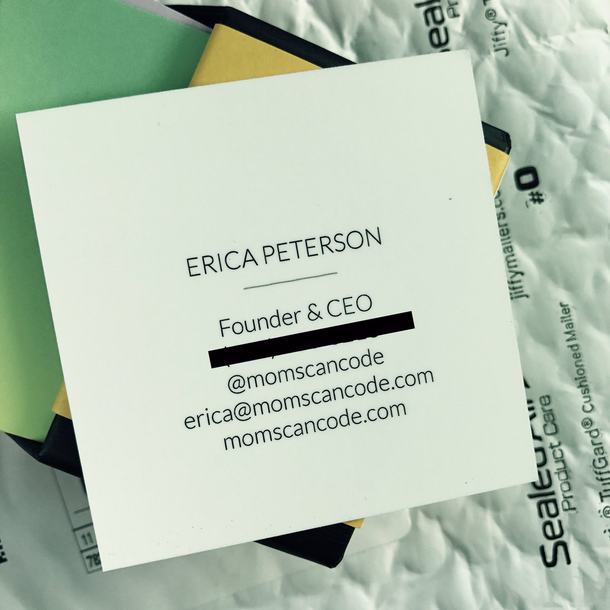 ericalikestech's tweet photo. Love my new @MomsCanCodePgh business cards from @moo! โค๏ธ #MomsCanCode #MomsCanCodePGH #pghtech #womenintech #momsintech https://t.co/cFv8AvWqem