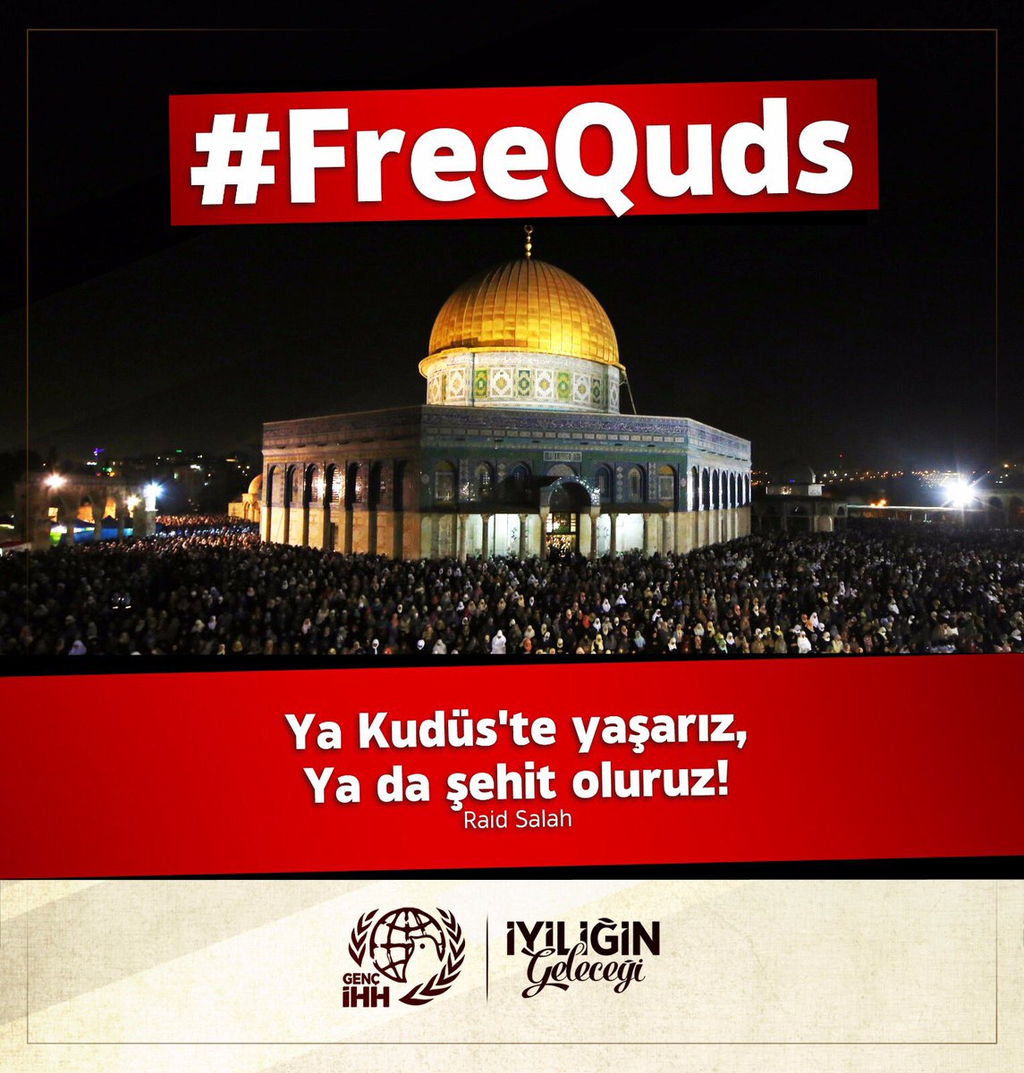 Ya Kudüs'te yaşarız,
Ya da şehit oluruz!

#FreeQuds