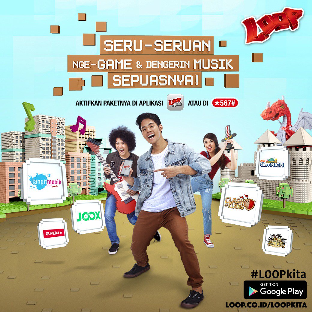 LOOP_ID's tweet photo. Makin puas main game atau dengerin musik dengan LOOP Game & LOOP Musik-nya #LOOPKita! Aktifin paketnya di *567#! https://t.co/9GNxQ7o7SH https://t.co/6kpdKobhIq