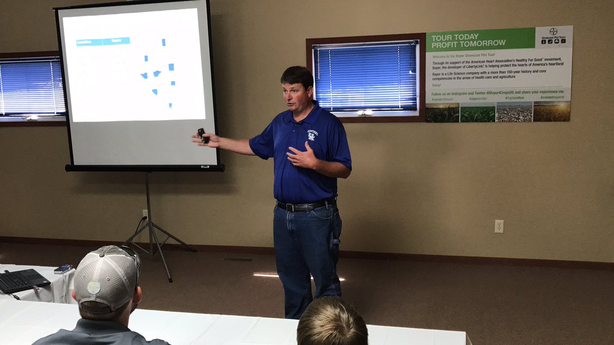 AgriBlogger's tweet photo. Dr. Carl Bradley, U of KY, brought us inside to talk fungicides at #BayerShowcase #SoyExcited https://t.co/2qtjvoL1iZ