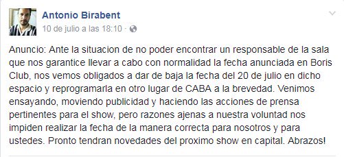 RadioDelPlata's tweet photo. [AHORA] @ebabenco cuenta por qué Antonio Birabent suspendió su show en #BorisClub y cuál es la situación cc @poliserpi https://t.co/LOG8LkN6Er