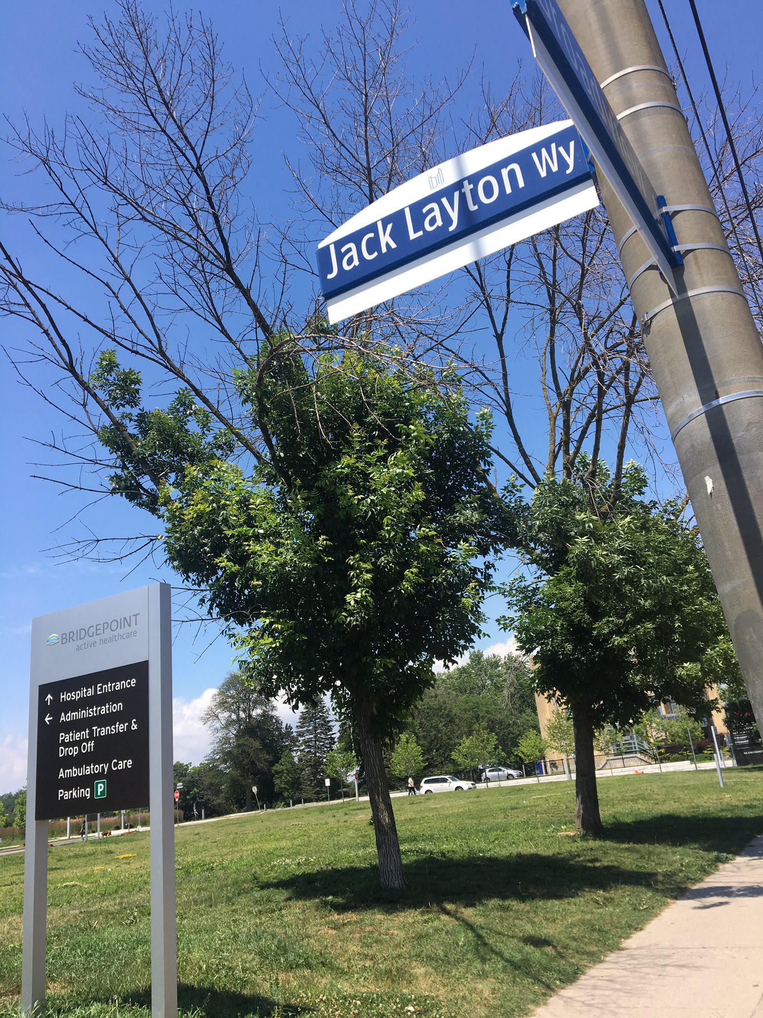 Biked across Jack Layton Way today. Feels appropriate. Happy birthday, Jack. 