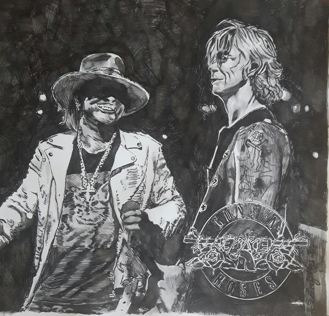 CazzyRoss's tweet photo. My drawing @gunsnroses @axlrose @DuffMcKagan @FansGunners1 @GunsnRosesBand @gunsNroses_news @GunsRosario @GunsnRosesFFans @GunsNRosesBlog https://t.co/5qShHd2edX