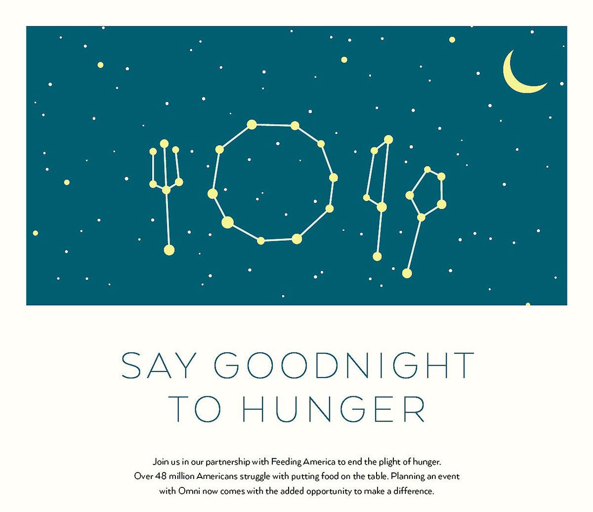 Have you heard about our #saygoodnighttohunger campaign? By booking directly you are helping feed a family of 4! #attheomni