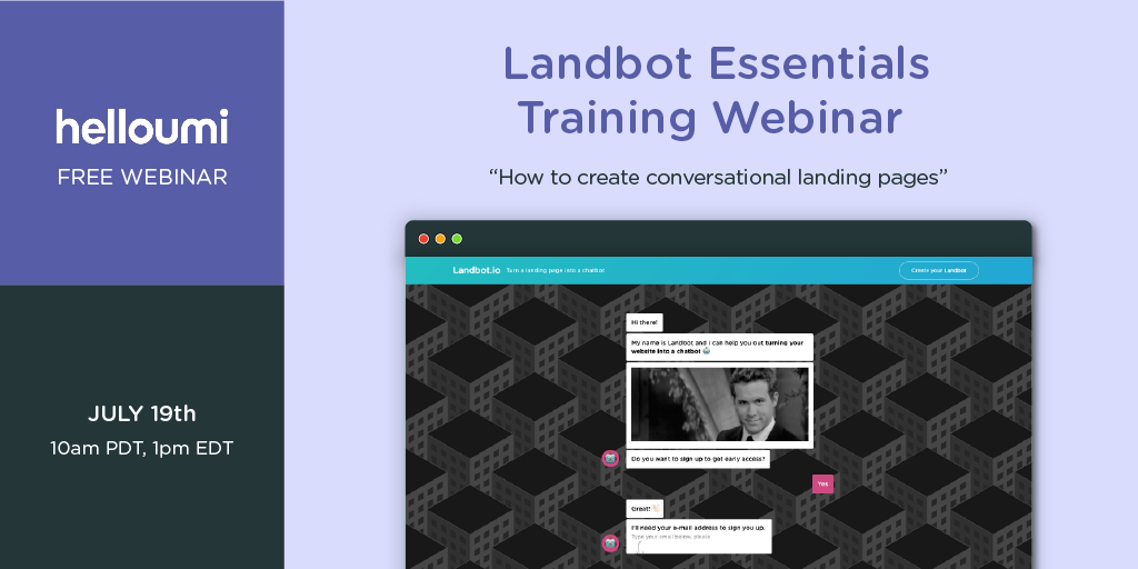 Helloumi_es's tweet photo. Have you tried Landbot out? 🤖 🖥 💬  Wanna learn some more about how it works? Sign up for next webinar, then! 👉 https://t.co/sWG9ZzVun7 https://t.co/ju5SWZFBIe