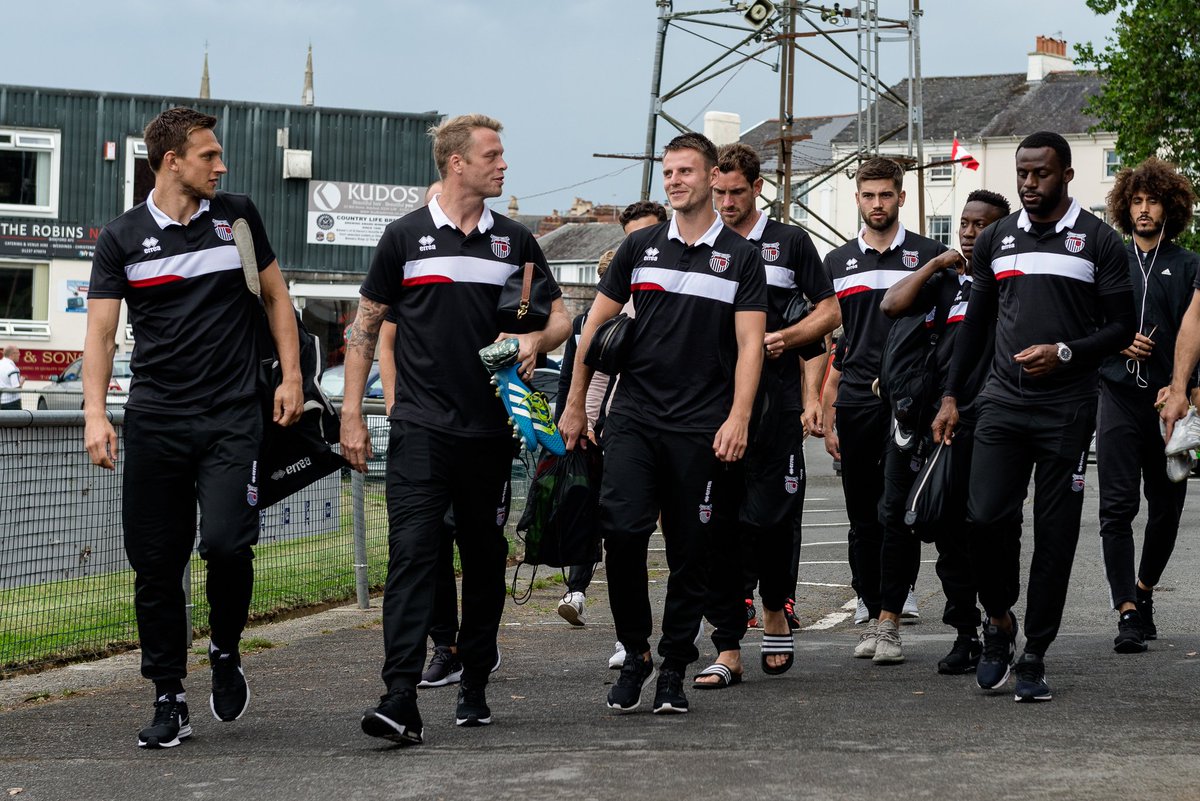 officialgtfc's tweet photo. The players arriving at Bideford ahead of tonight's game. #GTFC #Devon2017 https://t.co/5yfqxwyjbK