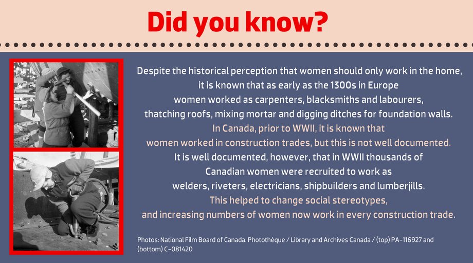 BuildForceCan's tweet photo. #DidYouKnow as far back as 1300s women have worked in skilled trades? https://t.co/nx4JqbXGsU  #WomenInConstruction #WomenInTheTrades https://t.co/4pUxaK3ukn