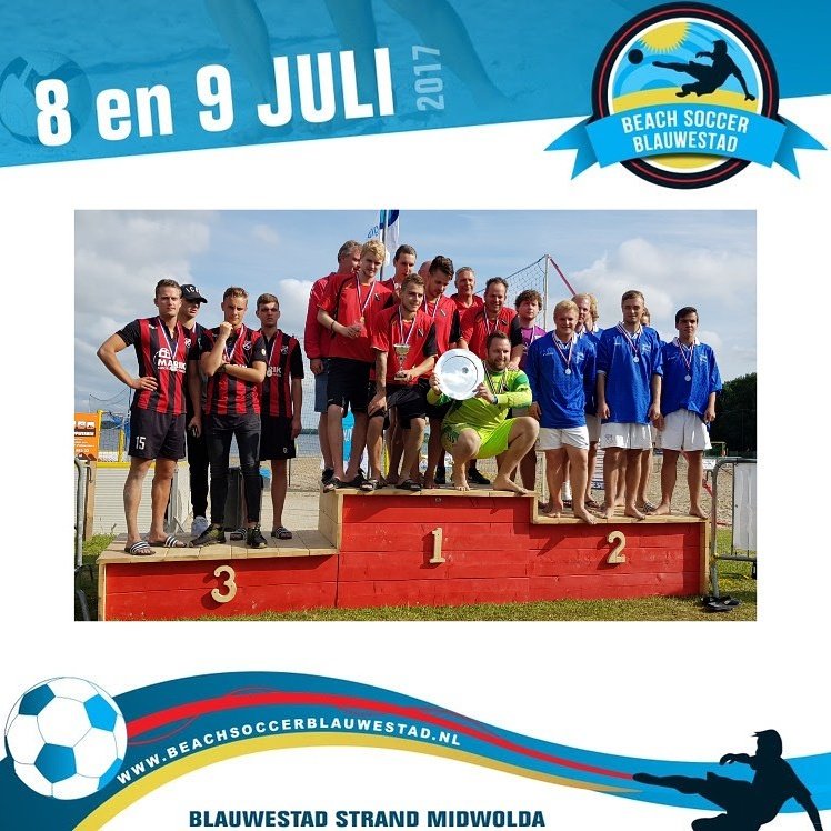 OPEN NEDERLANDS KAMPIOEN BEACH SOCCER 2017 HEREN: vv M.O.V.V.

Uitslag heren: 
1. vv M.O.V.V.
2. vv ASVB
3. vv Hoogezand 
4. vv WVV(zondag)