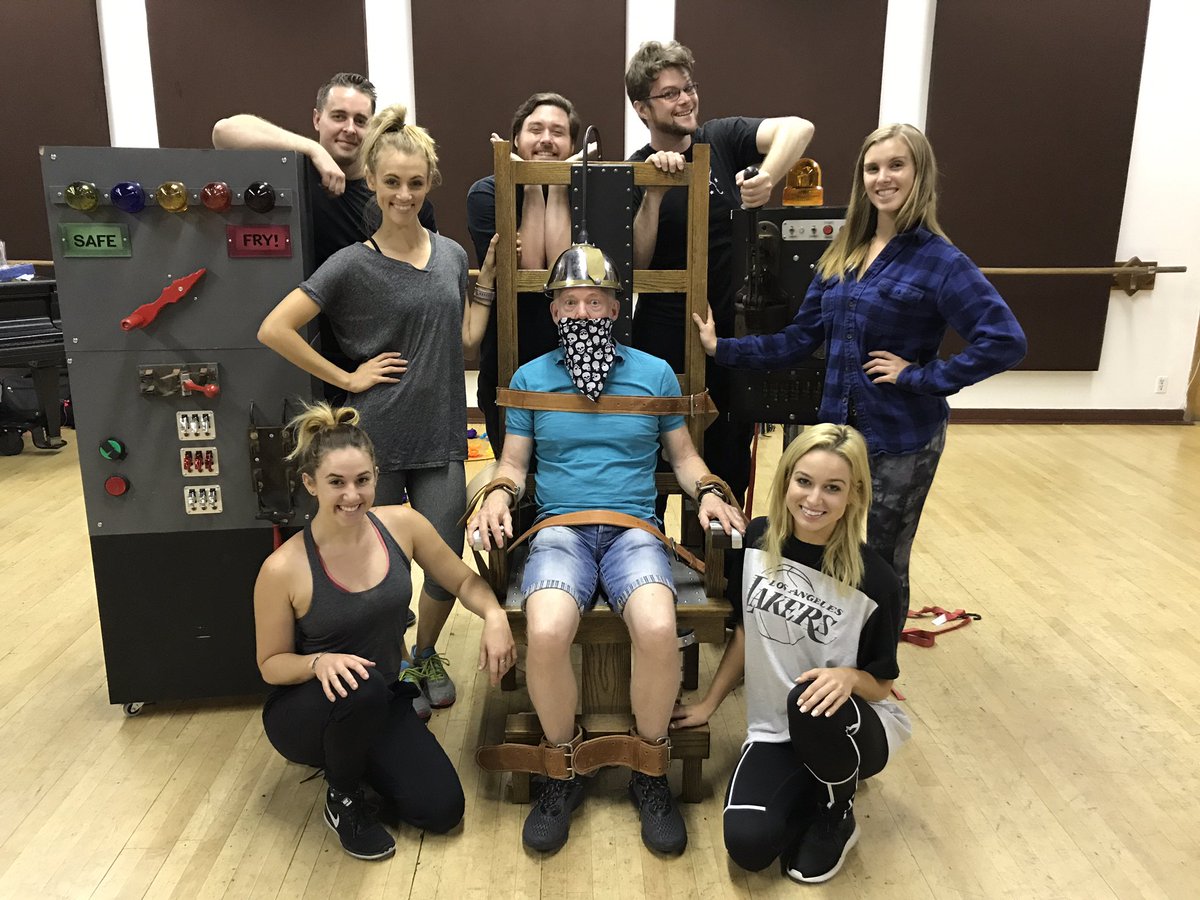 Misty_Lee's tweet photo. Our director Tom Keegan is putting the 'cute' in 'execute' today. ;) #ElectricChair #BoldMagic #LetHimFry https://t.co/nPAYxYue2Z