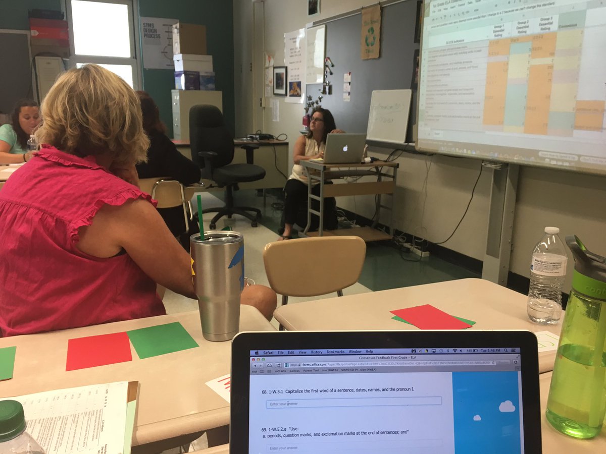 Mrs_KThompson's tweet photo. K5, 1st, &amp; 2nd grade teachers in @RockHillSchools work to vertically plan through the 1st grade essential standards! @Rhsd3Plc #beamazing https://t.co/boLesDiecN