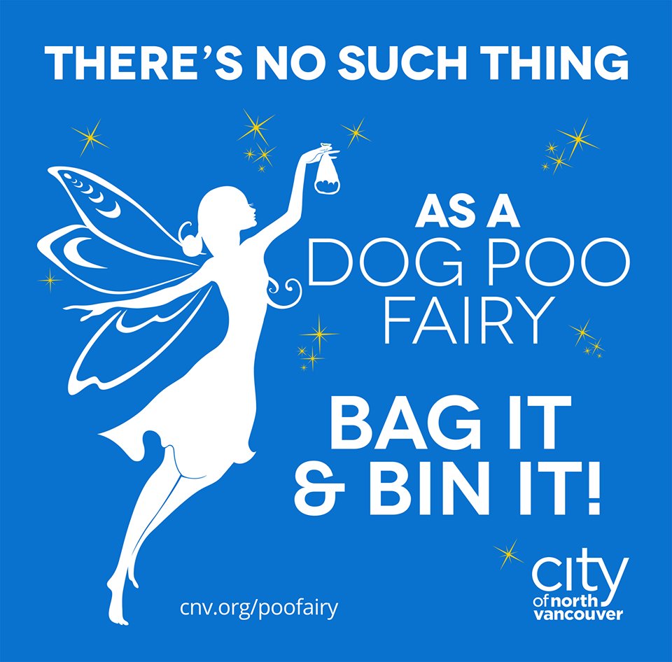 Psst – the #PooFairy doesn’t exist. Bag it & Bin it & keep our City beautiful. cnv.org/PooFairy #NorthVan https://t.co/FXaFHhUGH2